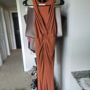 Twisted top Maxi dress with high front slit